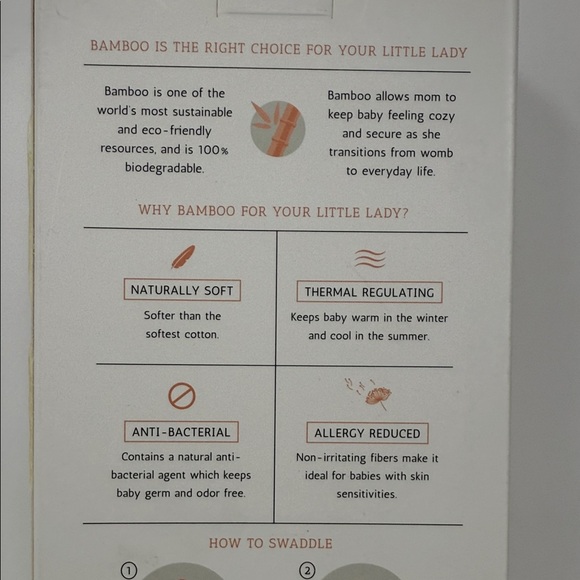 A Little Lady Shop Swaddle Blanket - Orange and Pink and White 100% organic - Picture 3 of 5